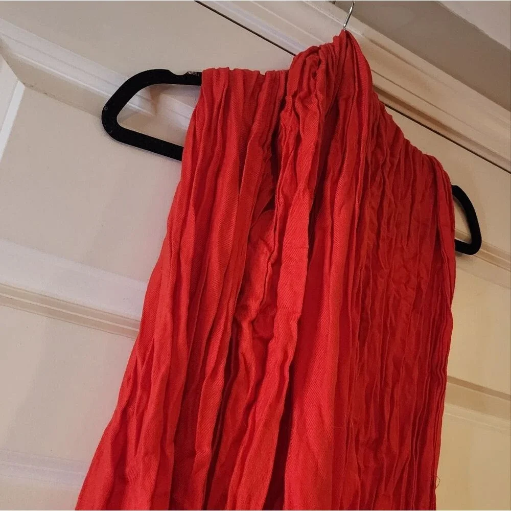 Bijoux Terner red oversized tassel scarf